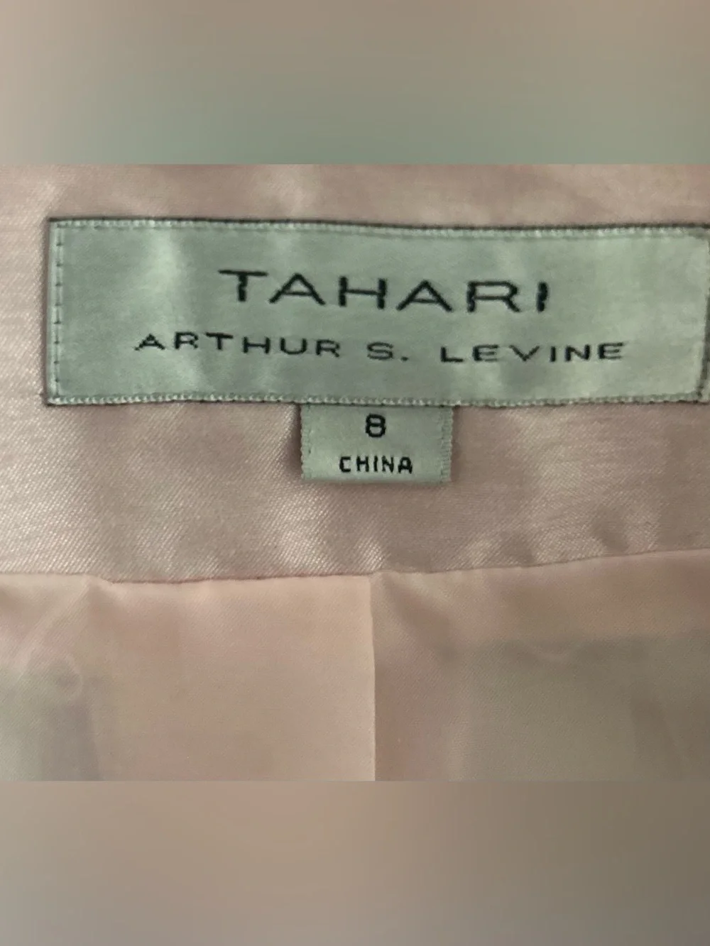 Tahari ASL Light Pink Ruffle-Trim Satin Blazer